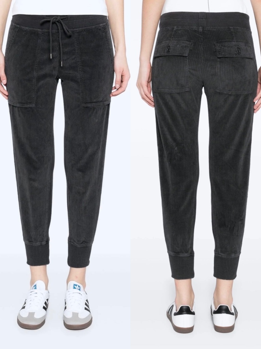 JAMES PERSE Media Pants Wide Whale Corduroy Joggers in Dark Gray - 4